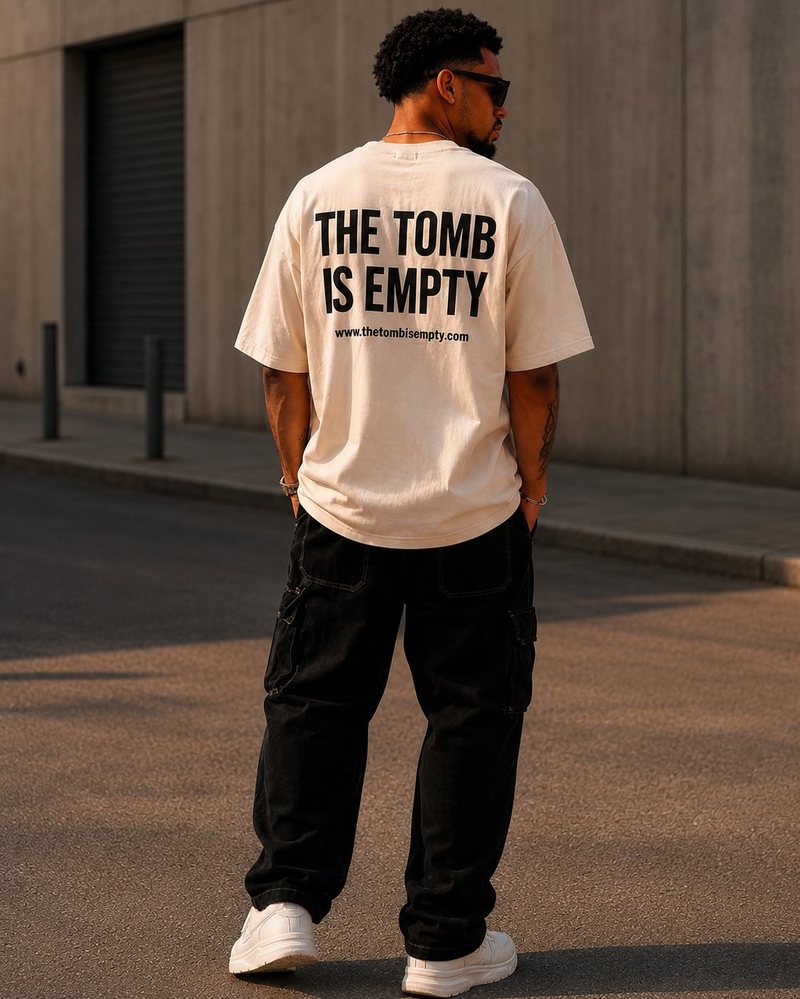 Bone Witness Tee back — The Tomb Is Empty print